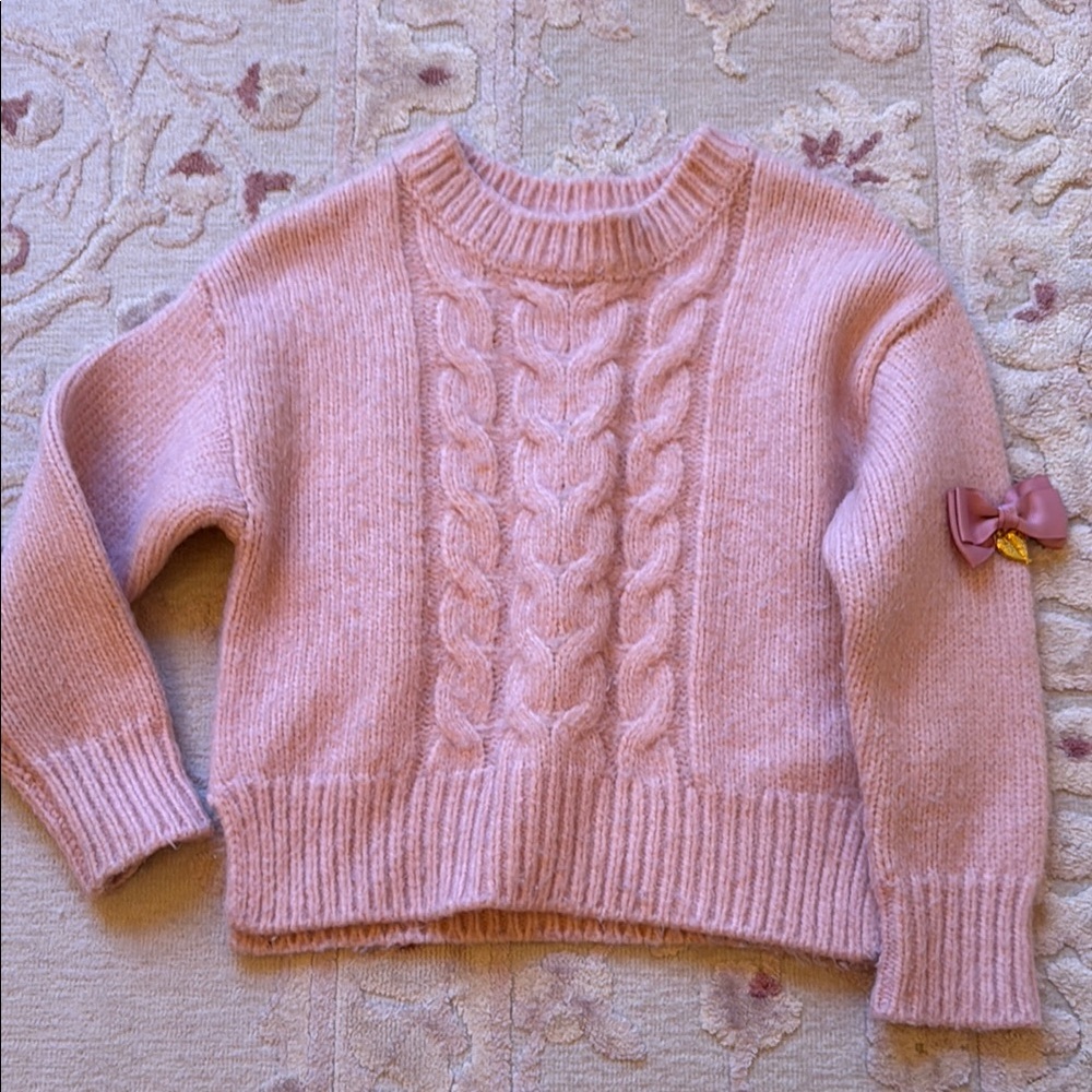 Pink Cable Knit Sweater